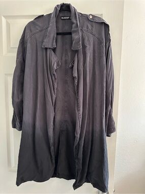 Blank NYC Charcoal Draped Collar Trench